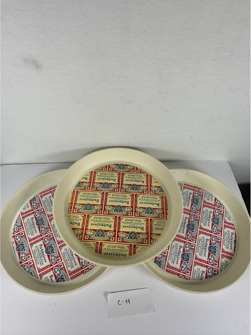 Lot of 3 Vintage Budweiser‎ Beer Serving Trays C-11 Breweriana Collectibles